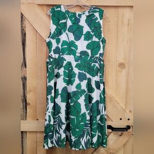Leaf Print Dress ~ XL